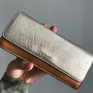 Gold & Blush Coach Wallet